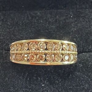 1.00 CTW Round Champagne Diamond Ring